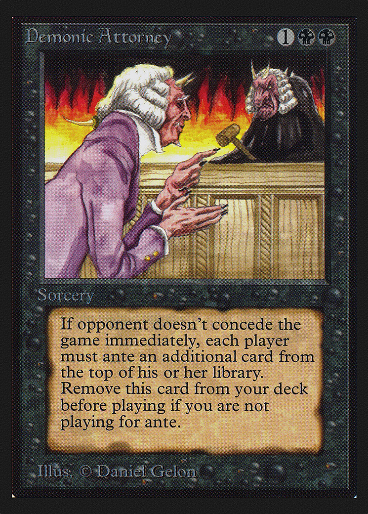 Demonic Attorney (CED-103) - Collectors' Edition - Premium MTG Single from Wizards of the Coast - Just $7.96! Shop now at Game Crave Tournament Store