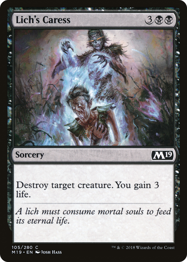 Lich's Caress (M19-105) - Core Set 2019 - Premium MTG Single from Wizards of the Coast - Just $0.08! Shop now at Game Crave Tournament Store