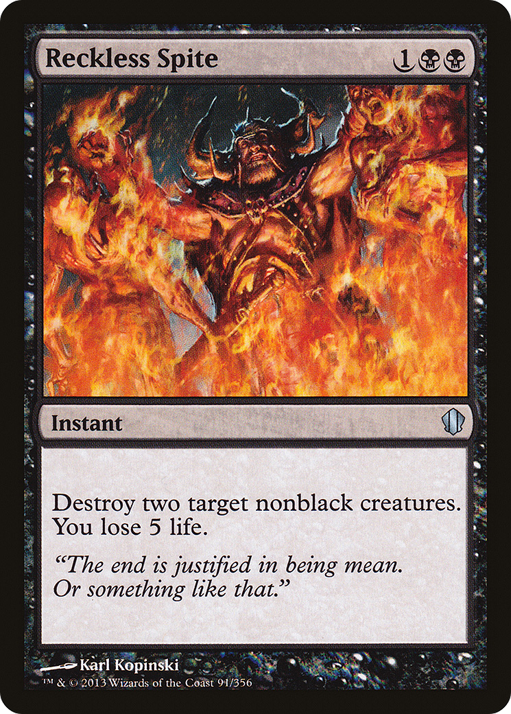Reckless Spite (C13-091) - Commander 2013 - Premium MTG Single from Wizards of the Coast - Just $0.25! Shop now at Game Crave Tournament Store