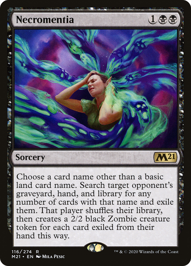 Necromentia (M21-116) - Core Set 2021 Foil - Premium MTG Single from Wizards of the Coast - Just $0.25! Shop now at Game Crave Tournament Store