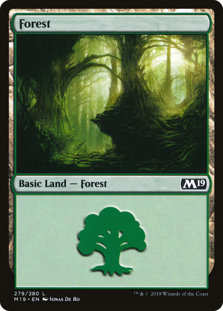 Forest (M19-279) - Core Set 2019 Foil - Premium MTG Single from Wizards of the Coast - Just $0.08! Shop now at Game Crave Tournament Store