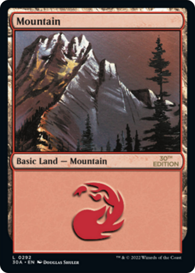 Mountain (30A-292) - 30th Anniversary Edition - Premium MTG Single from Wizards of the Coast - Just $0.34! Shop now at Game Crave Tournament Store