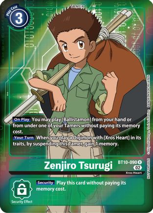 Zenjiro Tsurugi (Box Topper) (BT10-090) - Xros Encounter Foil - Premium Digimon Single from Bandai - Just $0.43! Shop now at Game Crave Tournament Store