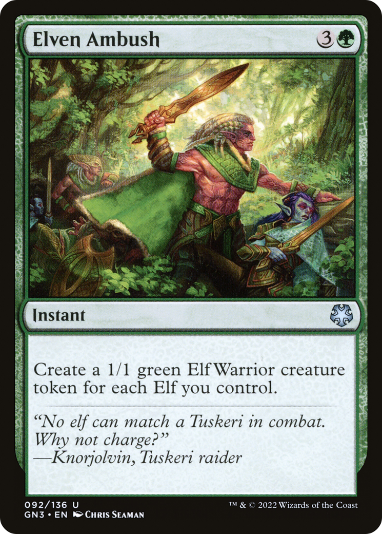 Elven Ambush (GN3-092) - Game Night: Free-for-All - Premium MTG Single from Wizards of the Coast - Just $1.14! Shop now at Game Crave Tournament Store