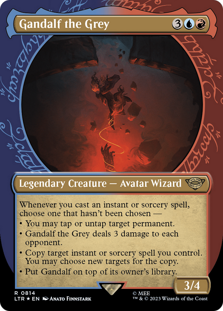 Gandalf the Grey (LTR-814) - The Lord of the Rings: Tales of Middle-earth: (Showcase) (Borderless) Foil - Premium MTG Single from Wizards of the Coast - Just $5.54! Shop now at Game Crave Tournament Store