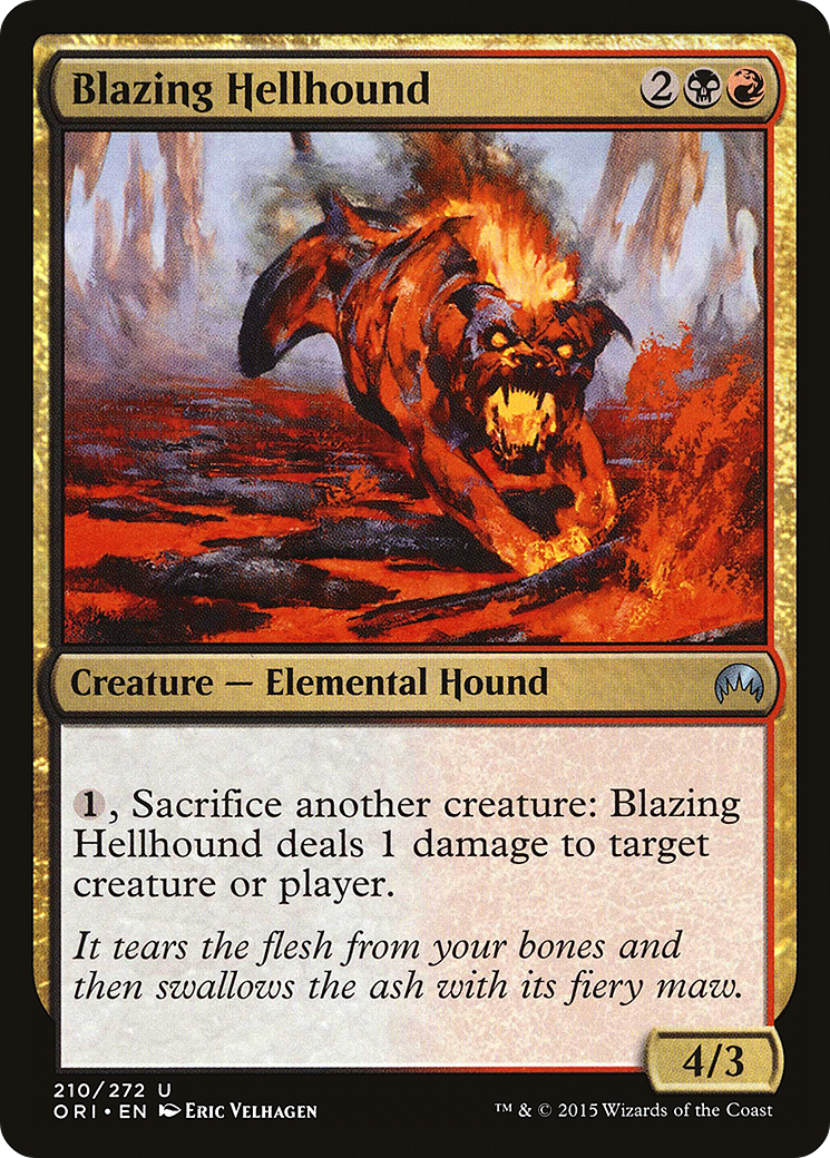 Blazing Hellhound (ORI-210) - Magic Origins - Premium MTG Single from Wizards of the Coast - Just $0.08! Shop now at Game Crave Tournament Store