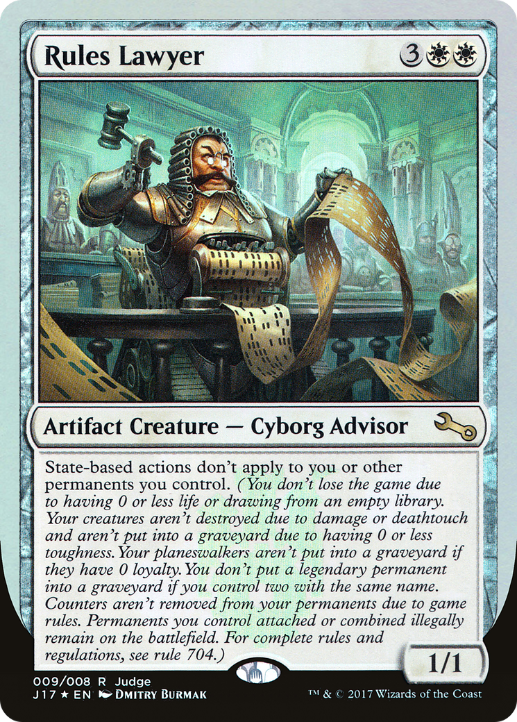 Rules Lawyer (J17-009) - Judge Gift Cards 2017 Foil - Premium MTG Single from Wizards of the Coast - Just $1.25! Shop now at Game Crave Tournament Store