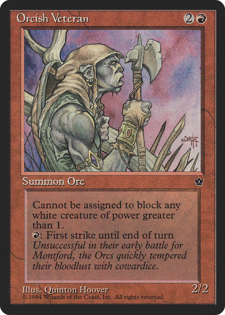 Orcish Veteran (FEM-62C) - Fallen Empires - Premium MTG Single from Wizards of the Coast - Just $0.08! Shop now at Game Crave Tournament Store