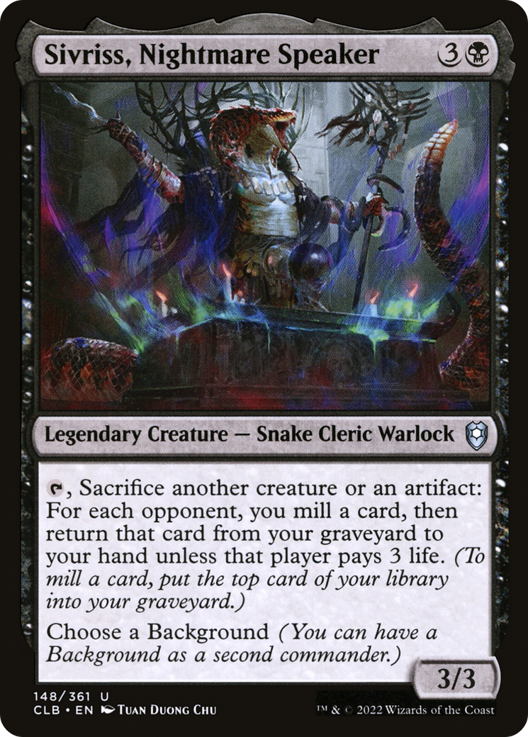 Sivriss, Nightmare Speaker (CLB-148) - Commander Legends: Battle for Baldur's Gate - Premium MTG Single from Wizards of the Coast - Just $0.08! Shop now at Game Crave Tournament Store