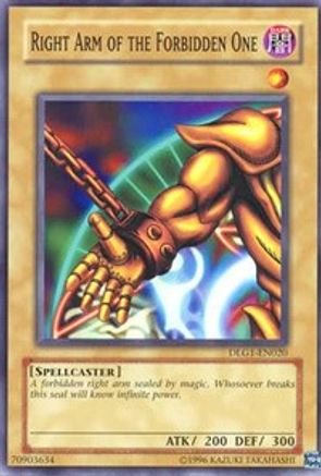 Right Arm of the Forbidden One (DLG1-EN020) - Dark Legends Unlimited - Premium Yugioh Single from Konami - Just $2.44! Shop now at Game Crave Tournament Store