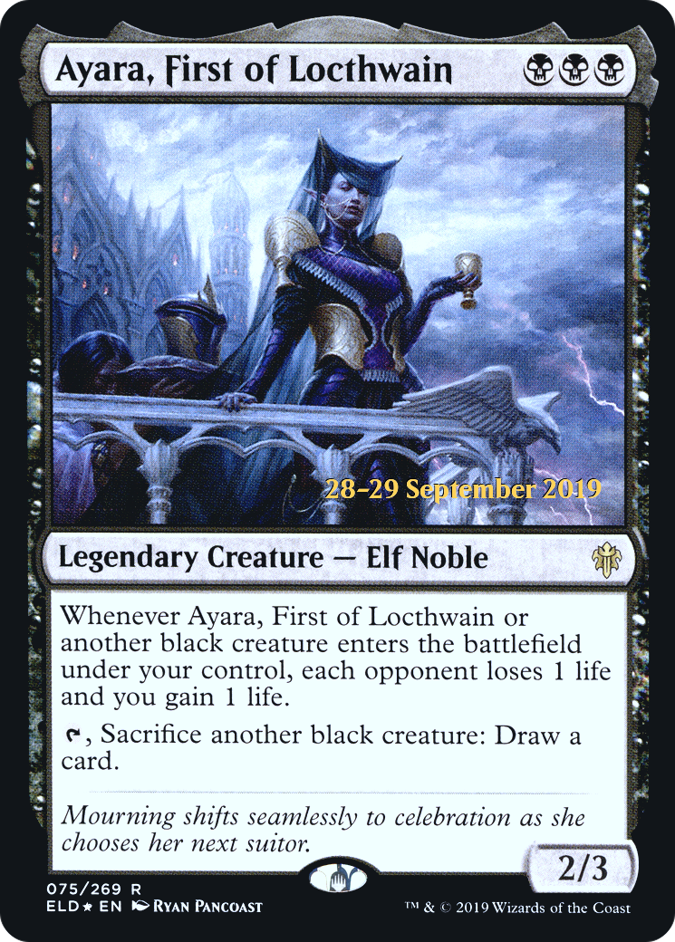 Ayara, First of Locthwain (PELD-75S) - Throne of Eldraine Promos Foil - Premium MTG Single from Wizards of the Coast - Just $4.54! Shop now at Game Crave Tournament Store