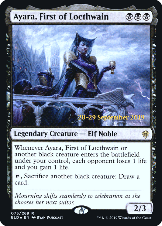Ayara, First of Locthwain (PELD-75S) - Throne of Eldraine Promos Foil - Premium MTG Single from Wizards of the Coast - Just $4.54! Shop now at Game Crave Tournament Store