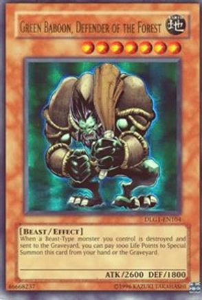 Green Baboon, Defender of the Forest (DLG1-EN104) - Dark Legends Unlimited - Premium Yugioh Single from Konami - Just $0.37! Shop now at Game Crave Tournament Store