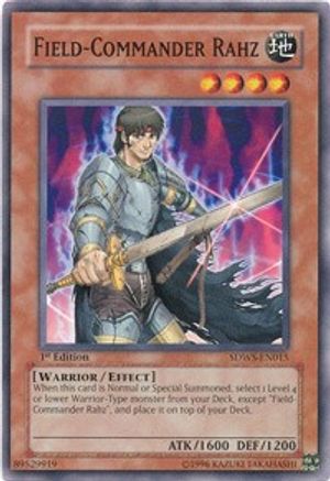 Field-Commander Rahz (SDWS-EN015) - Structure Deck: Warriors' Strike 1st Edition - Premium Yugioh Single from Konami - Just $0.26! Shop now at Game Crave Tournament Store