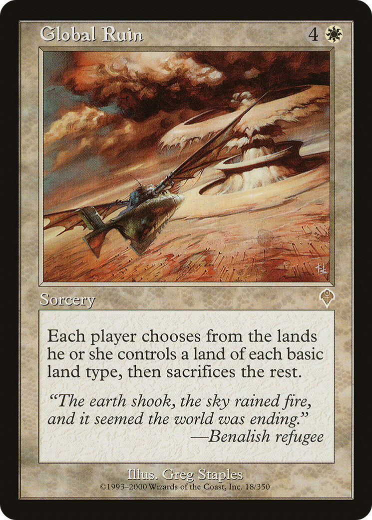 Global Ruin (INV-018) - Invasion - Premium MTG Single from Wizards of the Coast - Just $0.30! Shop now at Game Crave Tournament Store