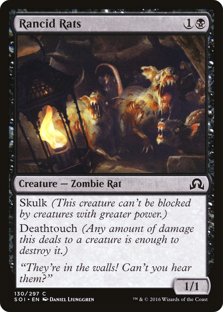 Rancid Rats (SOI-130) - Shadows over Innistrad - Premium MTG Single from Wizards of the Coast - Just $0.08! Shop now at Game Crave Tournament Store