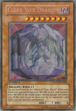 Clear Vice Dragon (SOVR-EN098) - Stardust Overdrive 1st Edition - Premium Yugioh Single from Konami - Just $14.88! Shop now at Game Crave Tournament Store