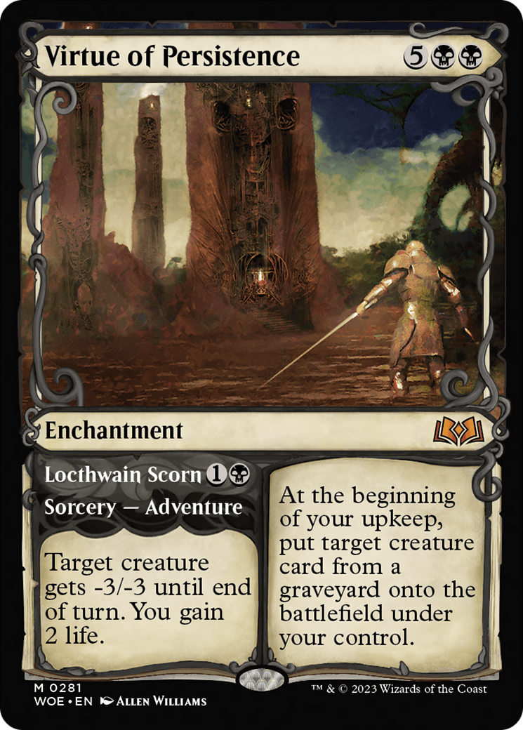 Virtue of Persistence // Locthwain Scorn (WOE-281) - Wilds of Eldraine: (Showcase) - Premium MTG Single from Wizards of the Coast - Just $1.30! Shop now at Game Crave Tournament Store
