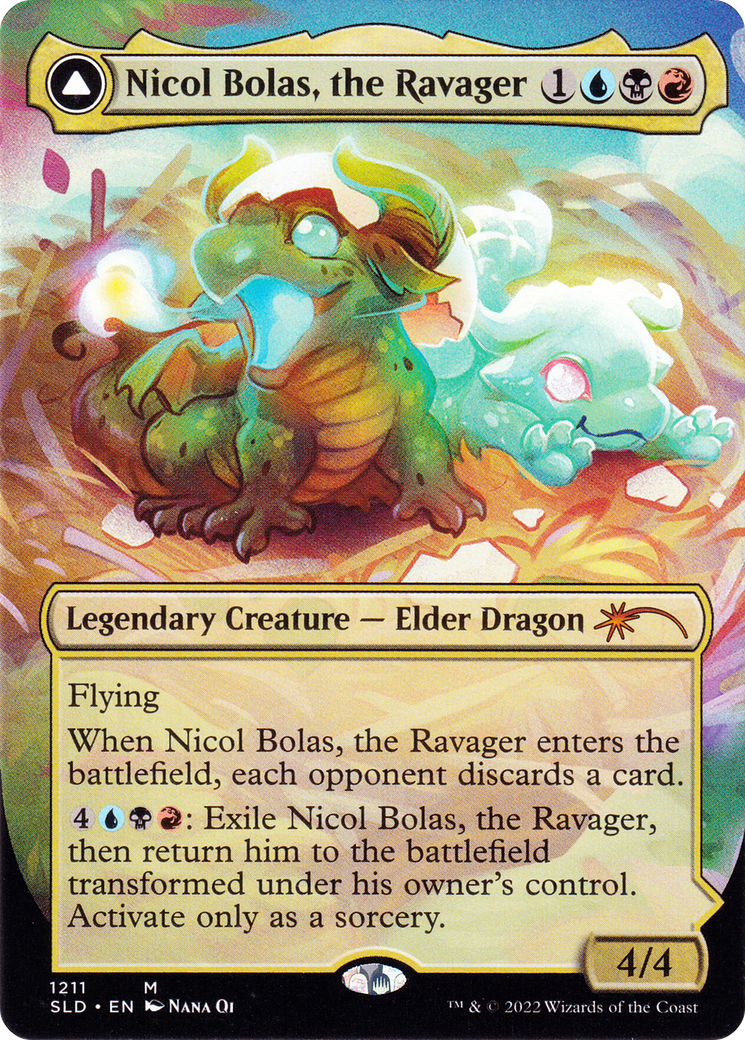 Nicol Bolas, the Ravager // Nicol Bolas, the Arisen (SLD-1211) - Secret Lair Drop (Borderless) - Premium MTG Single from Wizards of the Coast - Just $7.55! Shop now at Game Crave Tournament Store