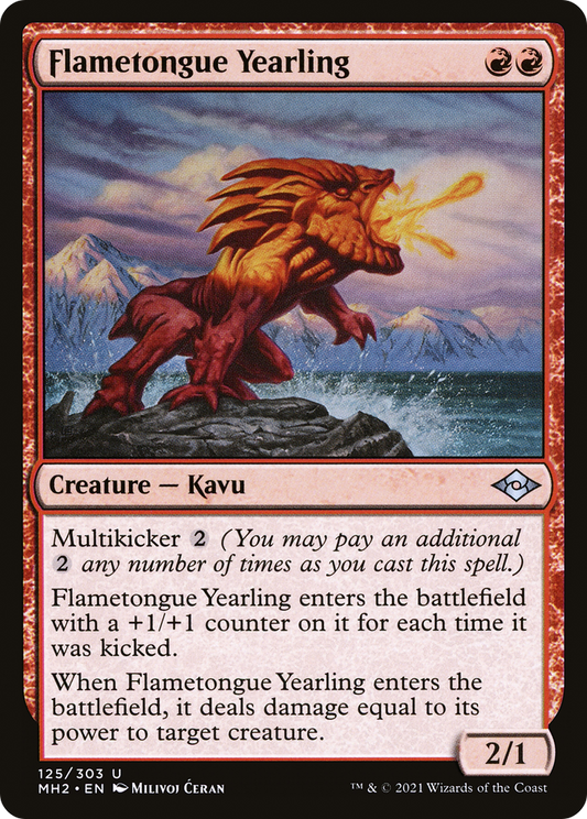 Flametongue Yearling (MH2-125) - Modern Horizons 2 Foil - Premium MTG Single from Wizards of the Coast - Just $0.08! Shop now at Game Crave Tournament Store