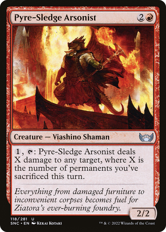 Pyre-Sledge Arsonist (SNC-118) - Streets of New Capenna - Premium MTG Single from Wizards of the Coast - Just $0.08! Shop now at Game Crave Tournament Store
