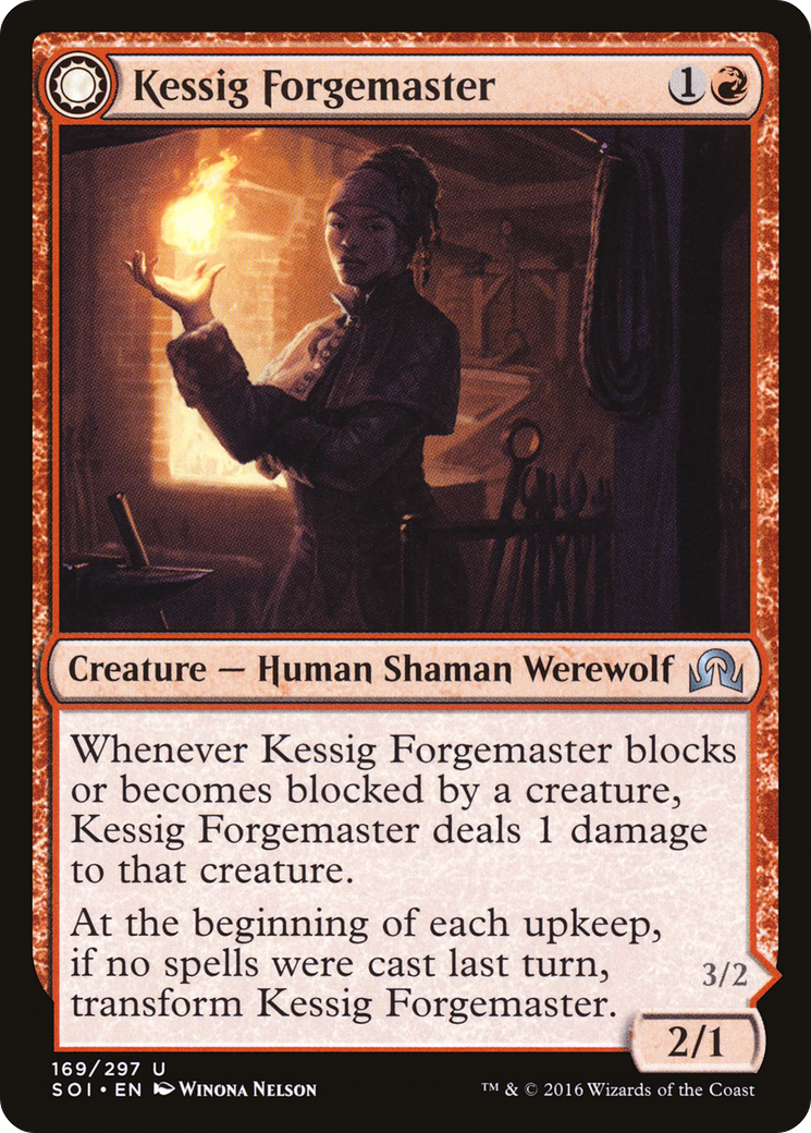 Kessig Forgemaster // Flameheart Werewolf (SOI-169) - Shadows over Innistrad: (Double Faced Transform) - Premium MTG Single from Wizards of the Coast - Just $0.25! Shop now at Game Crave Tournament Store