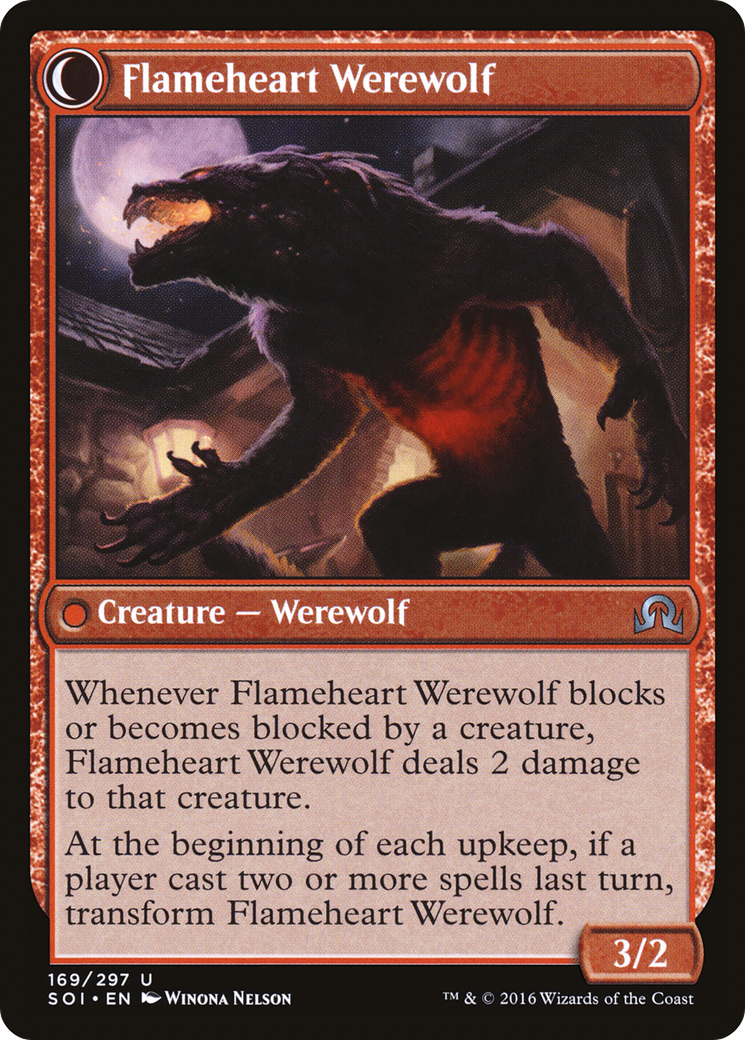 Kessig Forgemaster // Flameheart Werewolf (SOI-169) - Shadows over Innistrad: (Double Faced Transform) Foil - Premium MTG Single from Wizards of the Coast - Just $0.73! Shop now at Game Crave Tournament Store