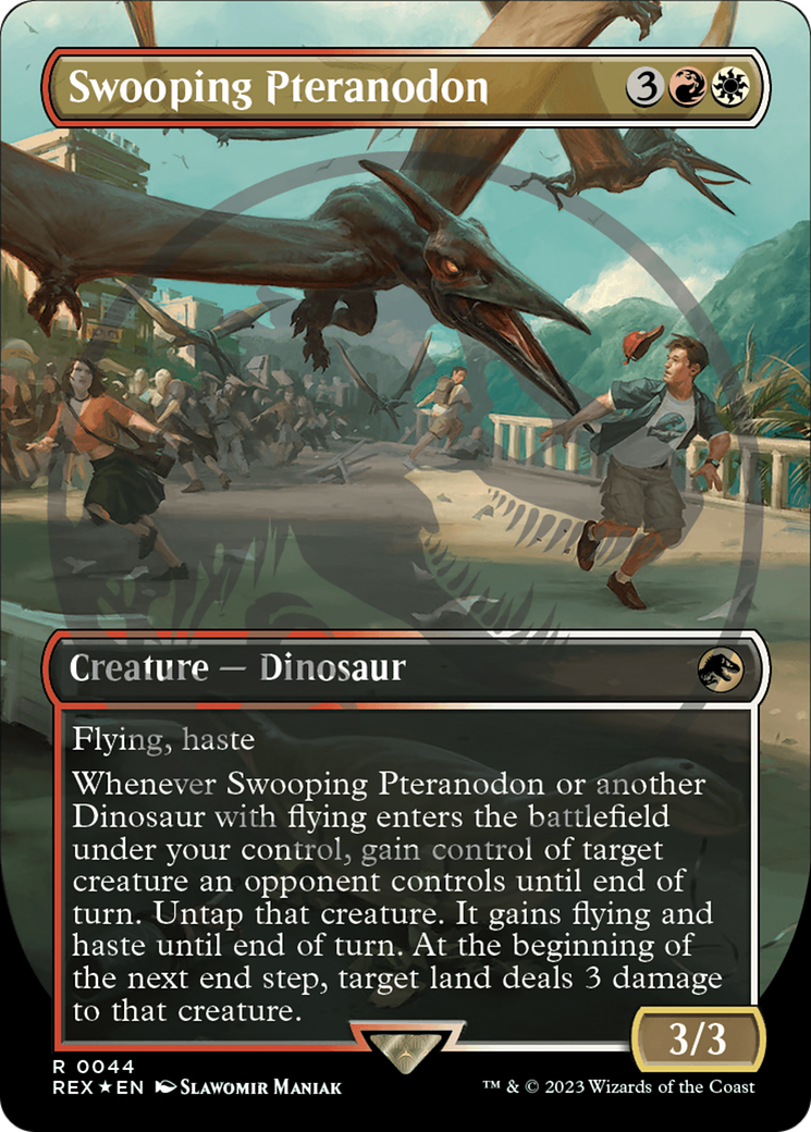 Swooping Pteranodon (REX-044) - Jurassic World Collection (Borderless) Foil - Premium MTG Single from Wizards of the Coast - Just $14.50! Shop now at Game Crave Tournament Store