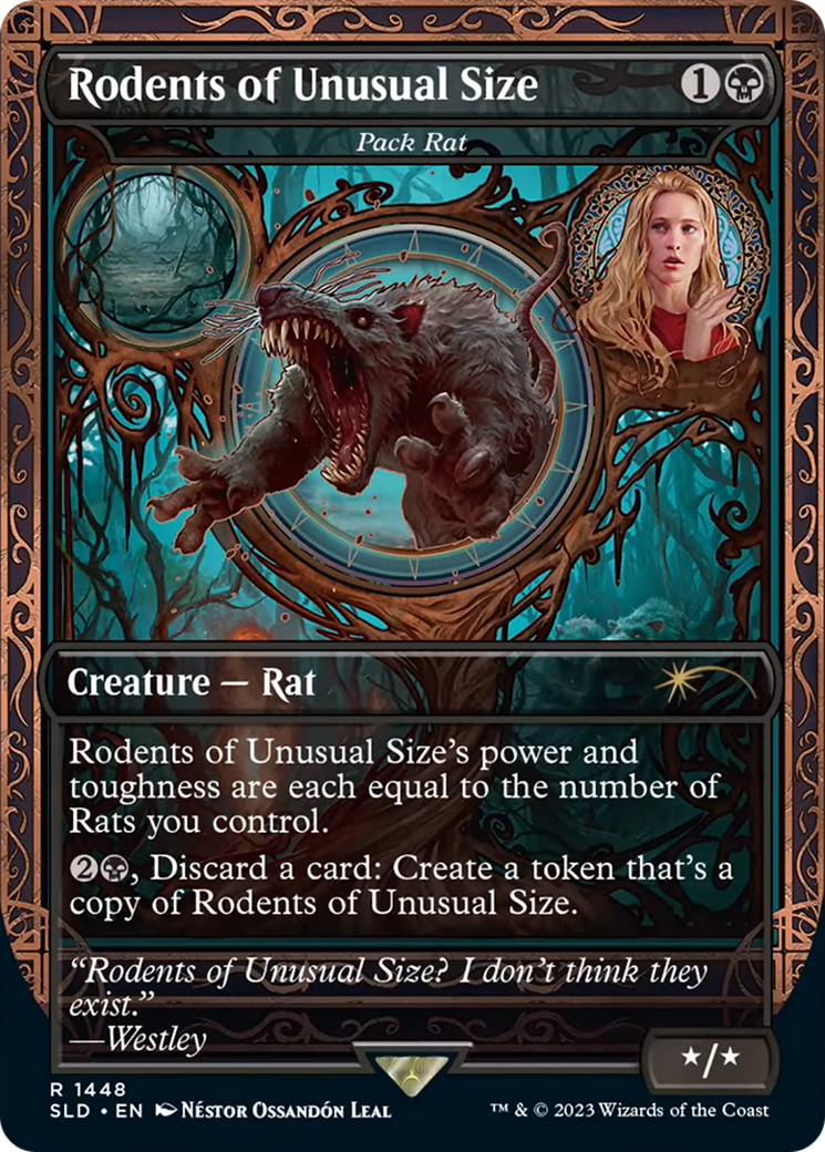 Pack Rat (SLD-1448) - Secret Lair Drop / Rodents of Unusual Size (Borderless) Foil - Premium MTG Single from Wizards of the Coast - Just $2.48! Shop now at Game Crave Tournament Store