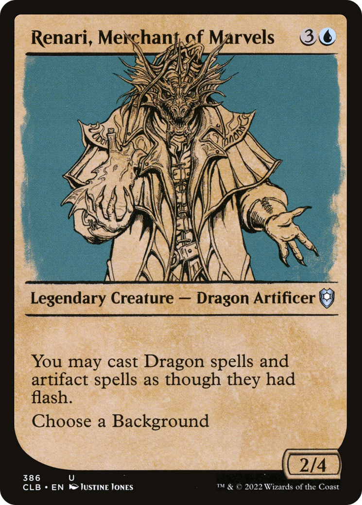 Renari, Merchant of Marvels (CLB-386) - Commander Legends: Battle for Baldur's Gate: (Showcase) Foil - Premium MTG Single from Wizards of the Coast - Just $0.08! Shop now at Game Crave Tournament Store