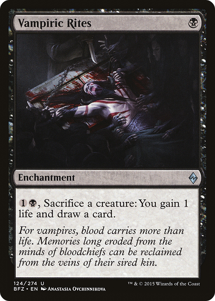 Vampiric Rites (BFZ-124) - Battle for Zendikar - Premium MTG Single from Wizards of the Coast - Just $0.24! Shop now at Game Crave Tournament Store