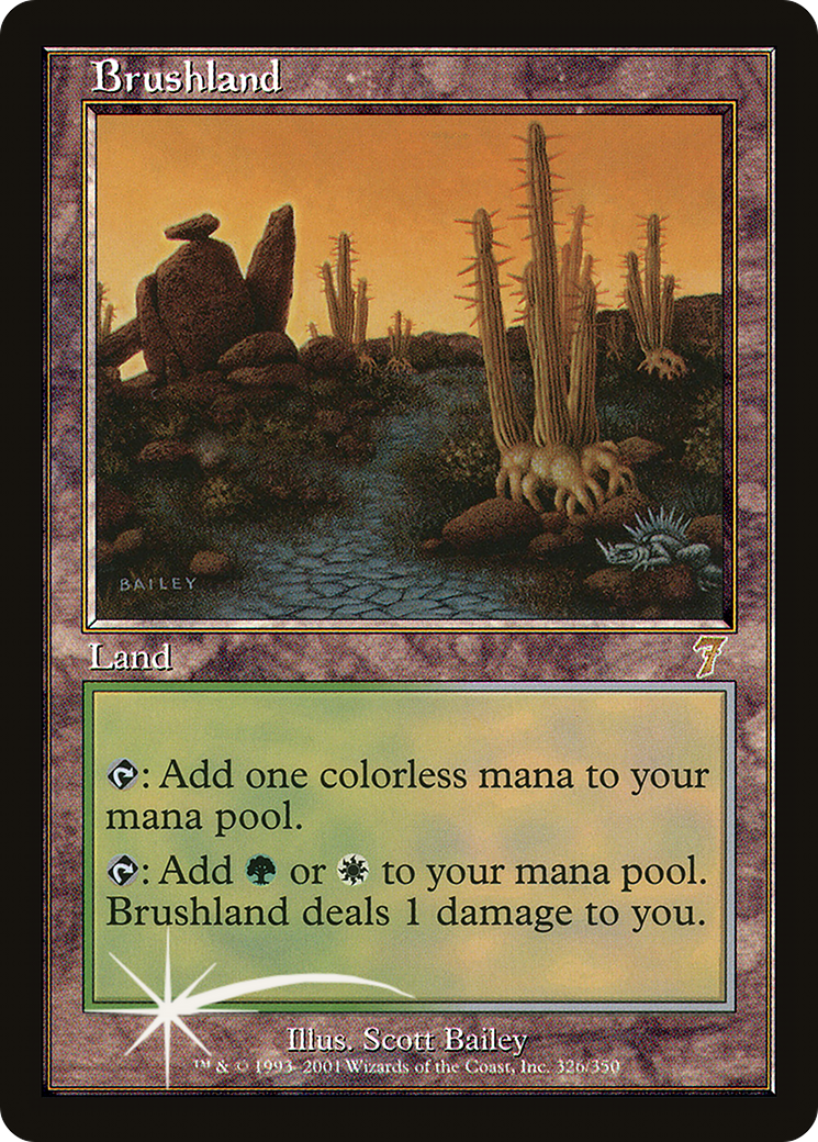 Brushland (7ED-326★) - Seventh Edition Foil - Premium MTG Single from Wizards of the Coast - Just $62.73! Shop now at Game Crave Tournament Store