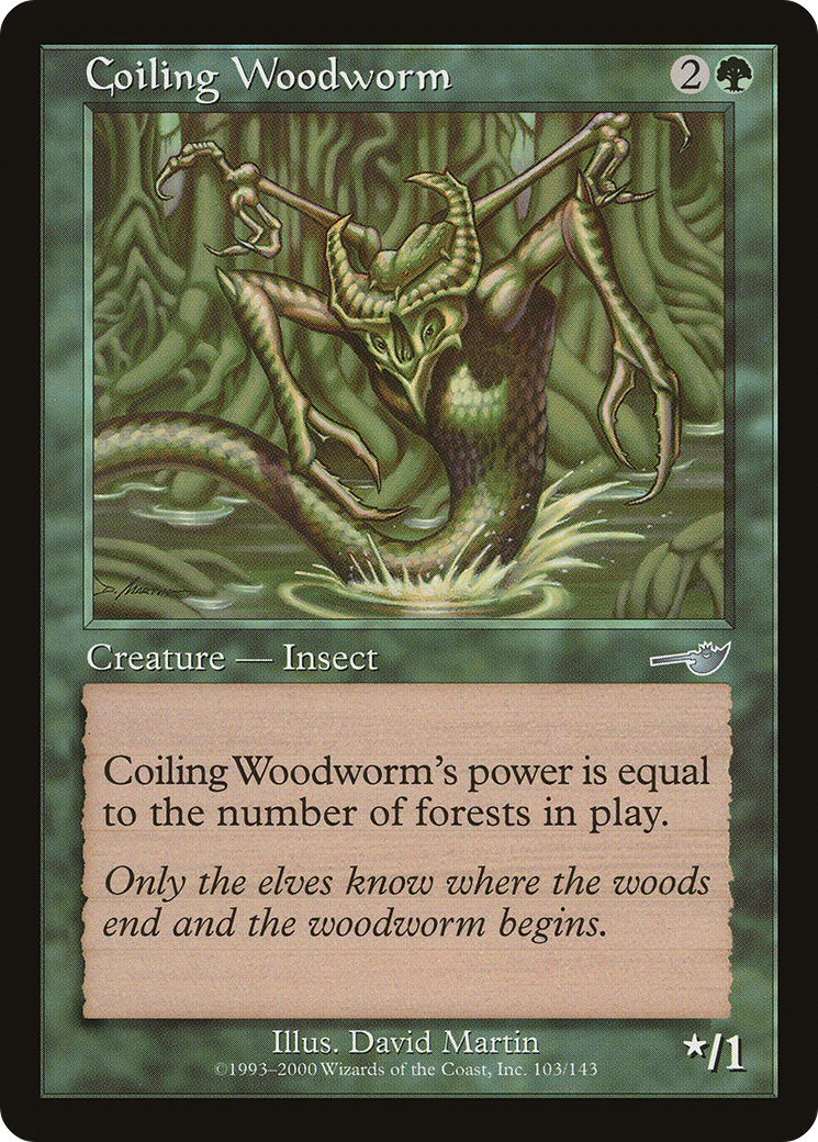 Coiling Woodworm (NEM-103) - Nemesis - Premium MTG Single from Wizards of the Coast - Just $0.08! Shop now at Game Crave Tournament Store