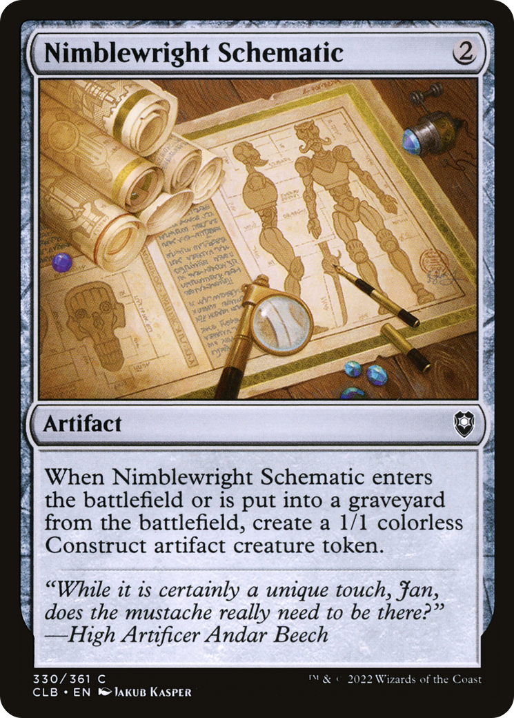 Nimblewright Schematic (CLB-330) - Commander Legends: Battle for Baldur's Gate - Premium MTG Single from Wizards of the Coast - Just $0.08! Shop now at Game Crave Tournament Store