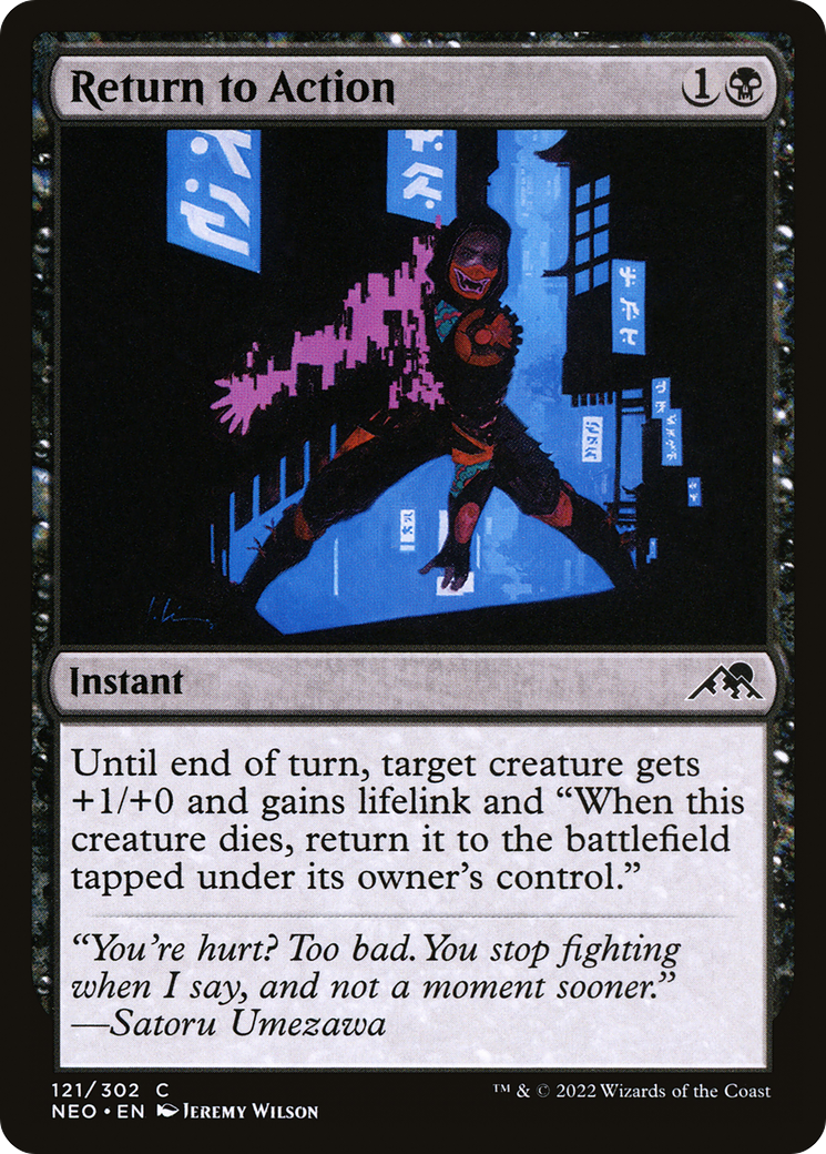Return to Action (NEO-121) - Kamigawa: Neon Dynasty - Premium MTG Single from Wizards of the Coast - Just $0.08! Shop now at Game Crave Tournament Store