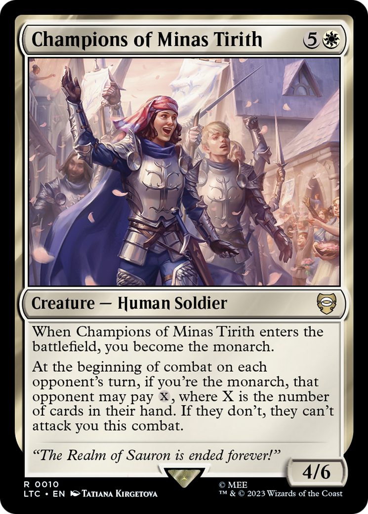 Champions of Minas Tirith (LTC-010) - Tales of Middle-earth Commander - Premium MTG Single from Wizards of the Coast - Just $0.08! Shop now at Game Crave Tournament Store