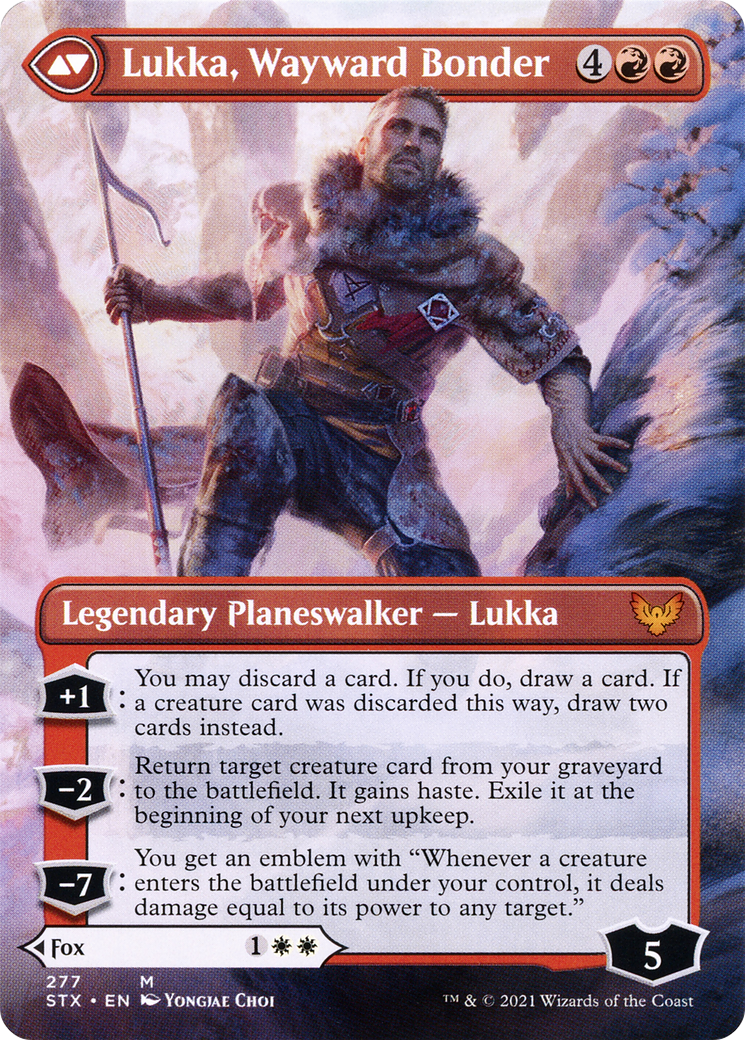 Mila, Crafty Companion // Lukka, Wayward Bonder (STX-277) - Strixhaven: School of Mages (Borderless) Foil - Premium MTG Single from Wizards of the Coast - Just $1.19! Shop now at Game Crave Tournament Store