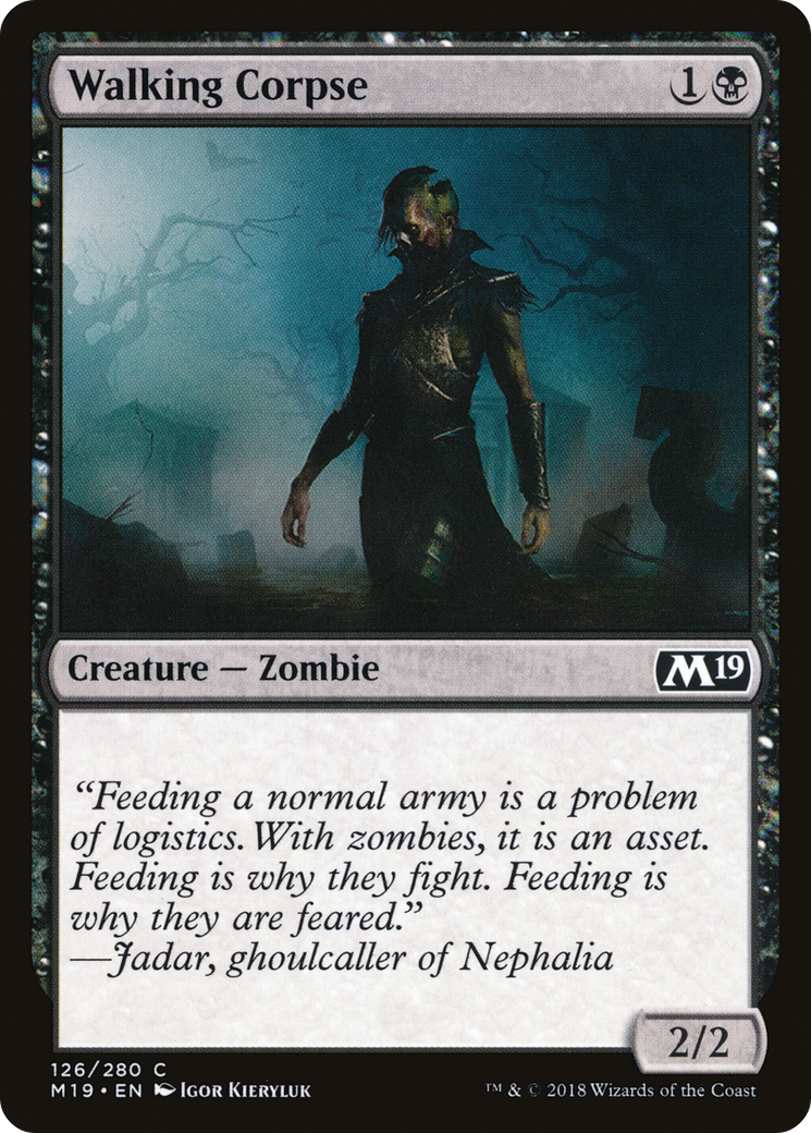 Walking Corpse (M19-126) - Core Set 2019 - Premium MTG Single from Wizards of the Coast - Just $0.08! Shop now at Game Crave Tournament Store