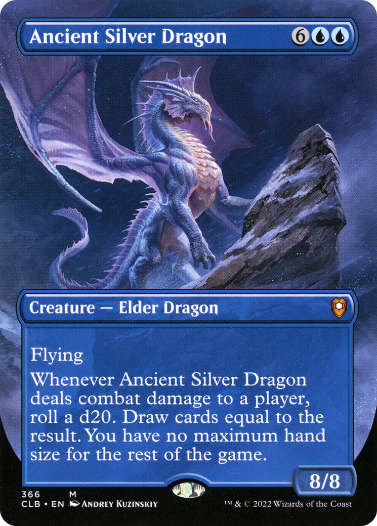 Ancient Silver Dragon (CLB-366) - Commander Legends: Battle for Baldur's Gate (Borderless) - Premium MTG Single from Wizards of the Coast - Just $15.25! Shop now at Game Crave Tournament Store
