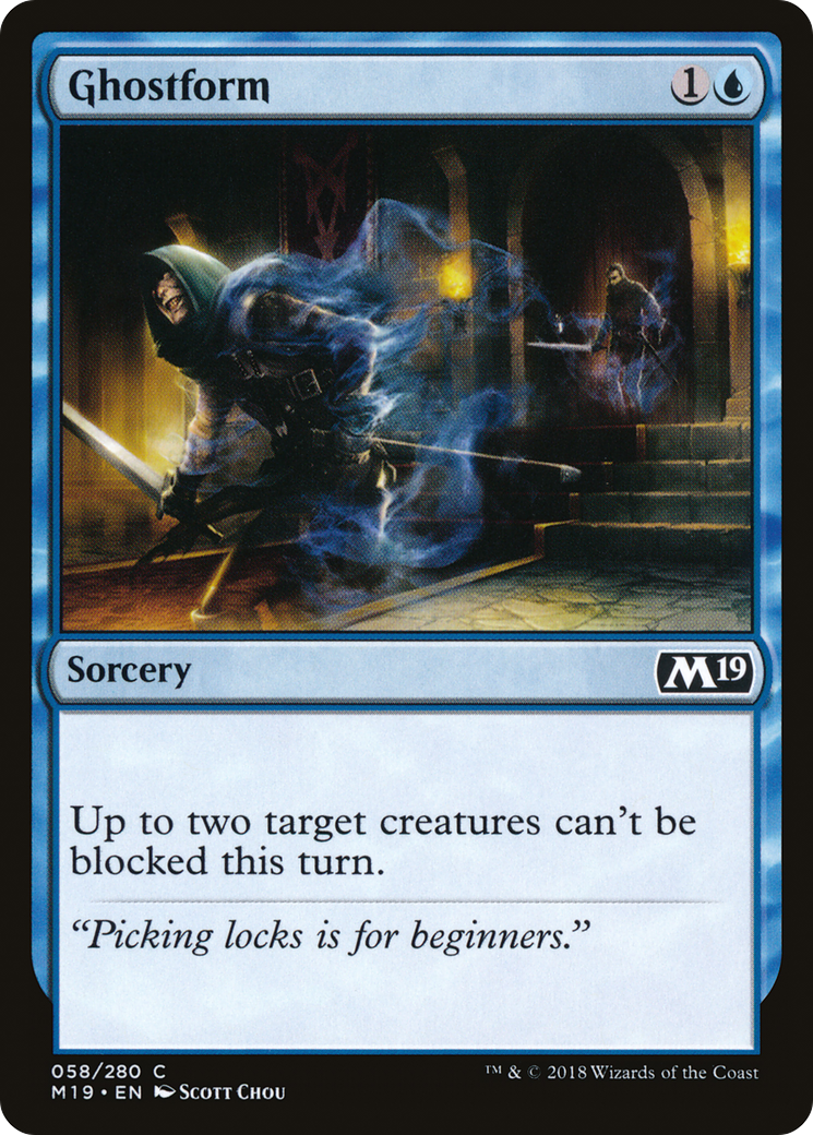 Ghostform (M19-058) - Core Set 2019 Foil - Premium MTG Single from Wizards of the Coast - Just $0.25! Shop now at Game Crave Tournament Store