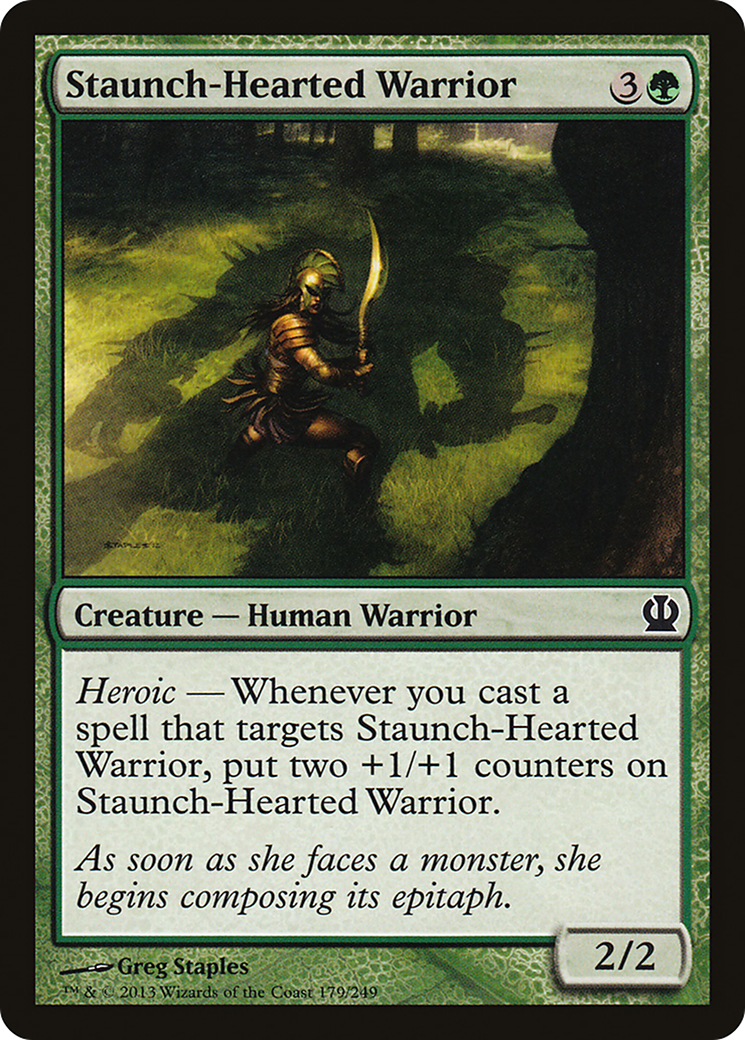 Staunch-Hearted Warrior (THS-179) - Theros Foil - Premium MTG Single from Wizards of the Coast - Just $0.08! Shop now at Game Crave Tournament Store