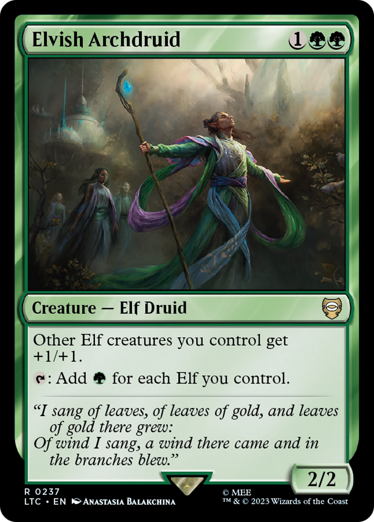 Elvish Archdruid (LTC-237) - Tales of Middle-earth Commander - Premium MTG Single from Wizards of the Coast - Just $0.08! Shop now at Game Crave Tournament Store
