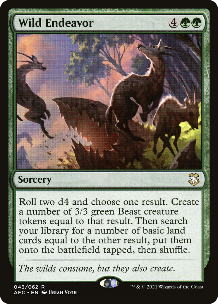 Wild Endeavor (AFC-043) - Forgotten Realms Commander - Premium MTG Single from Wizards of the Coast - Just $0.25! Shop now at Game Crave Tournament Store