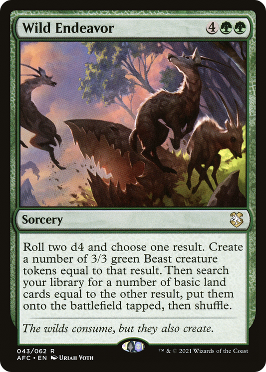 Wild Endeavor (AFC-043) - Forgotten Realms Commander - Premium MTG Single from Wizards of the Coast - Just $0.25! Shop now at Game Crave Tournament Store