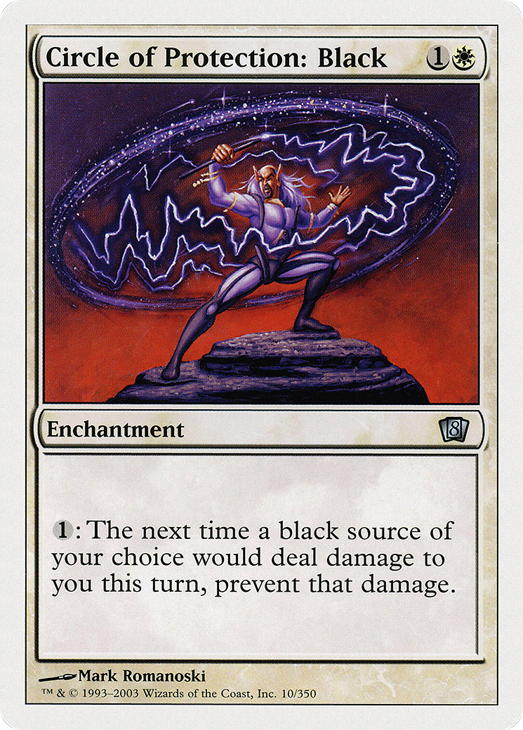 Circle of Protection: Black (8ED-010) - Eighth Edition - Premium MTG Single from Wizards of the Coast - Just $0.08! Shop now at Game Crave Tournament Store
