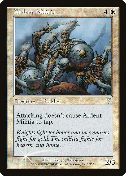 Ardent Militia (7ED-02★) - Seventh Edition Foil - Premium MTG Single from Wizards of the Coast - Just $1.29! Shop now at Game Crave Tournament Store