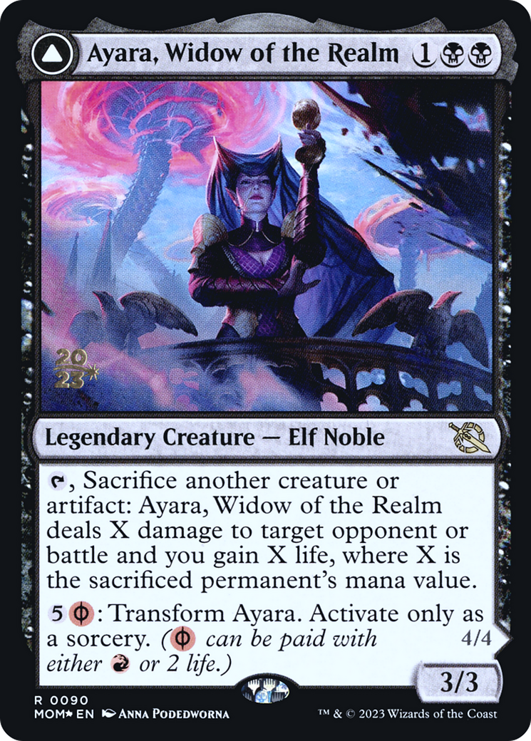 Ayara, Widow of the Realm // Ayara, Furnace Queen (PMOM-90S) - March of the Machine Promos Foil - Premium MTG Single from Wizards of the Coast - Just $0.25! Shop now at Game Crave Tournament Store