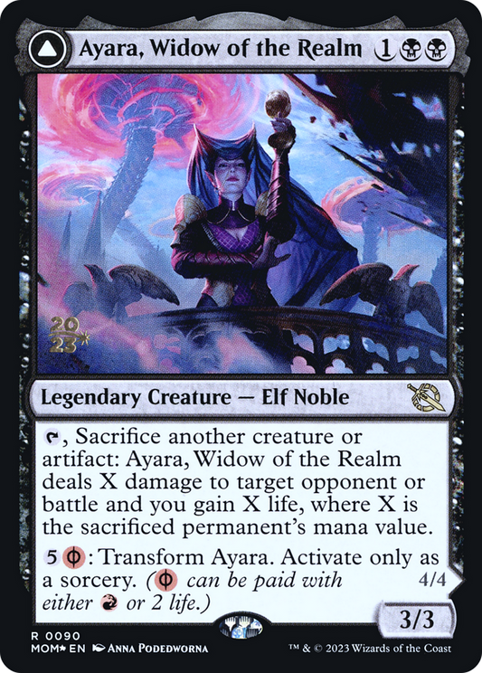 Ayara, Widow of the Realm // Ayara, Furnace Queen (PMOM-90S) - March of the Machine Promos Foil - Premium MTG Single from Wizards of the Coast - Just $0.25! Shop now at Game Crave Tournament Store