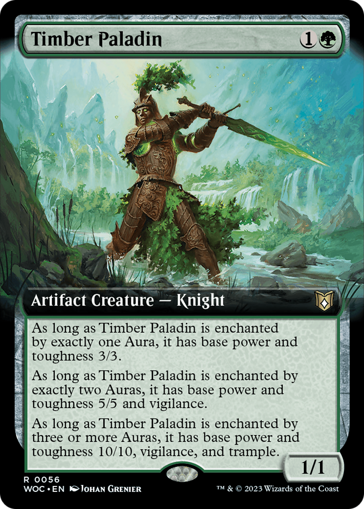 Timber Paladin (WOC-056) - Wilds of Eldraine Commander: (Extended Art) - Premium MTG Single from Wizards of the Coast - Just $0.09! Shop now at Game Crave Tournament Store