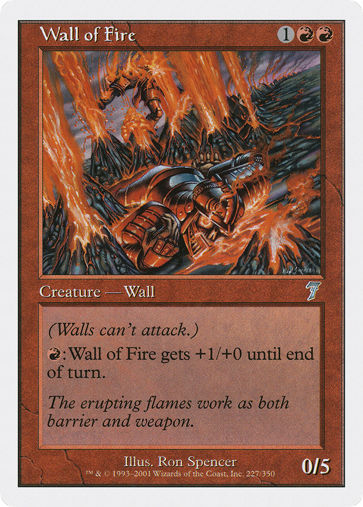 Wall of Fire (7ED-227) - Seventh Edition - Premium MTG Single from Wizards of the Coast - Just $0.25! Shop now at Game Crave Tournament Store